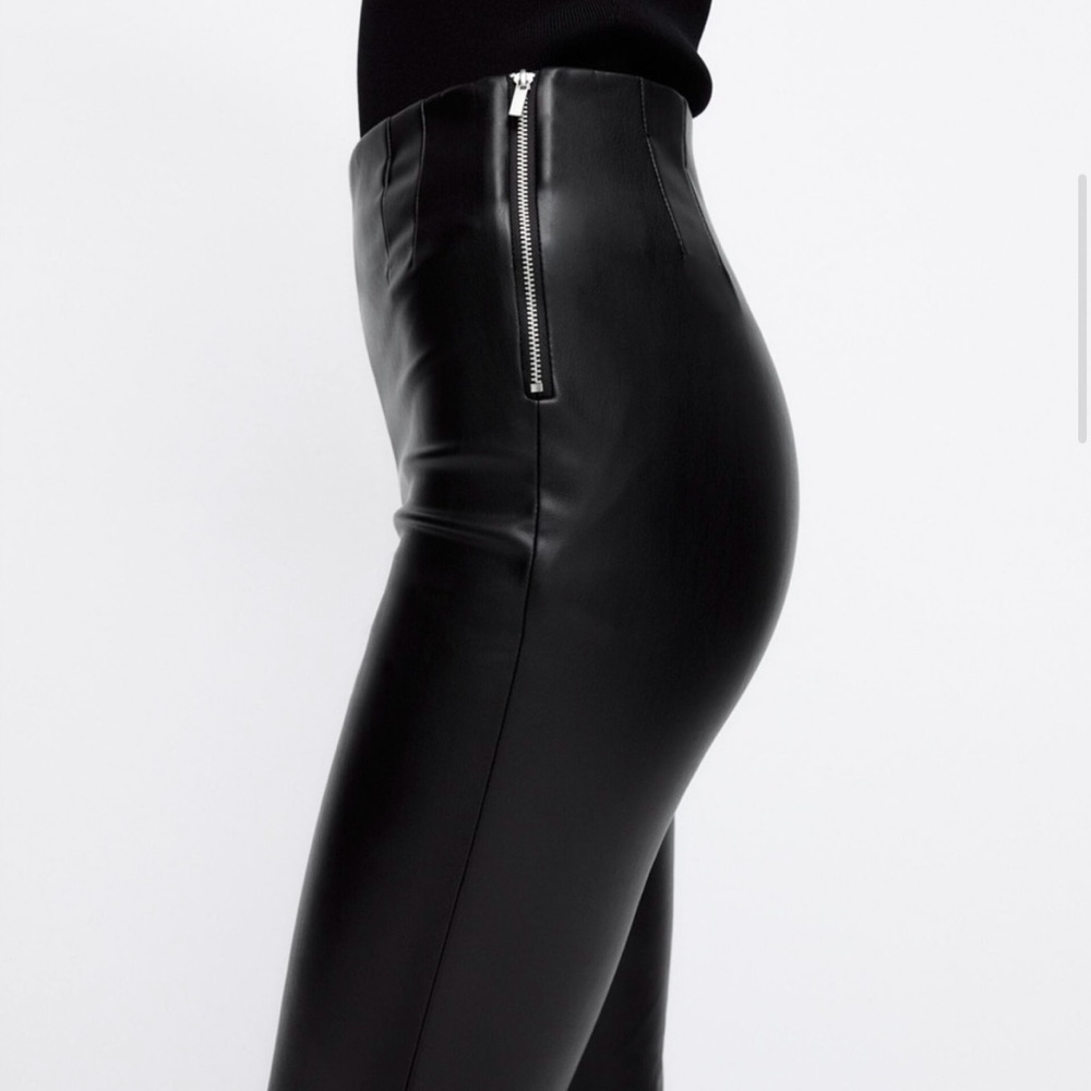 Zara Faux Leather Pants - Picture 8 of 9
